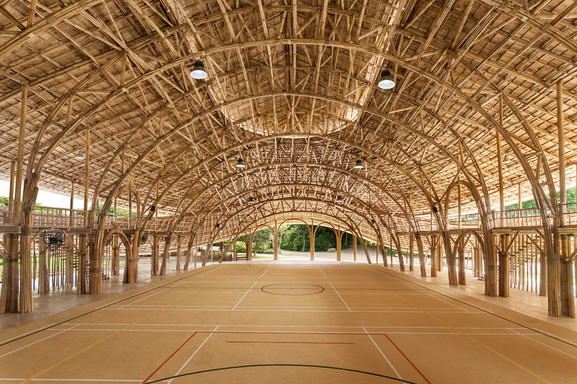 Bamboo is Used to Build this Sports Hall in Thailand